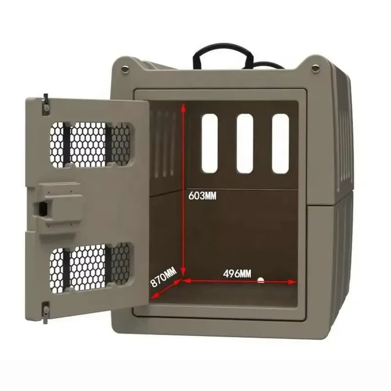 HM5102 Premium Rotomolded Kennel for Large Dogs, Outdoor-Ready with Quick-Lock Setup and Swing-Through Feed Hatches