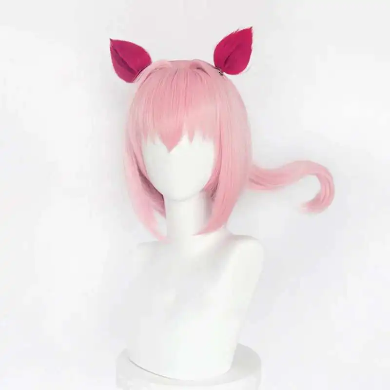 Uma Musume Haru Urara peluca de Cosplay Uma Musume Pretty Derby peluca de cola de caballo rosa pelo sintético resistente al calor fiesta de Halloween