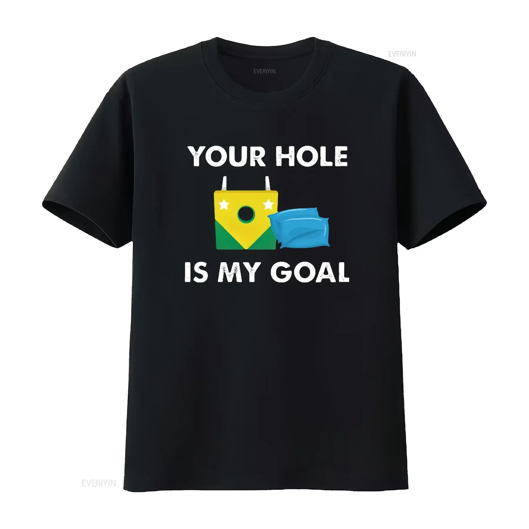 

Your Hole Is My Goal Pillows Сексуальная шутка Футболка винтажная стираная мягкая повседневная унисекс Удобная уличная одежда Дышащая слегка