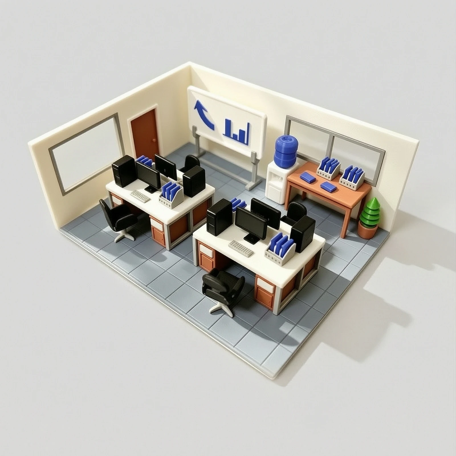 Miniature Office Scene Lifelike Miniature Office Set Desktop Computer Tiny Mini Desk Set Compact for Collectors