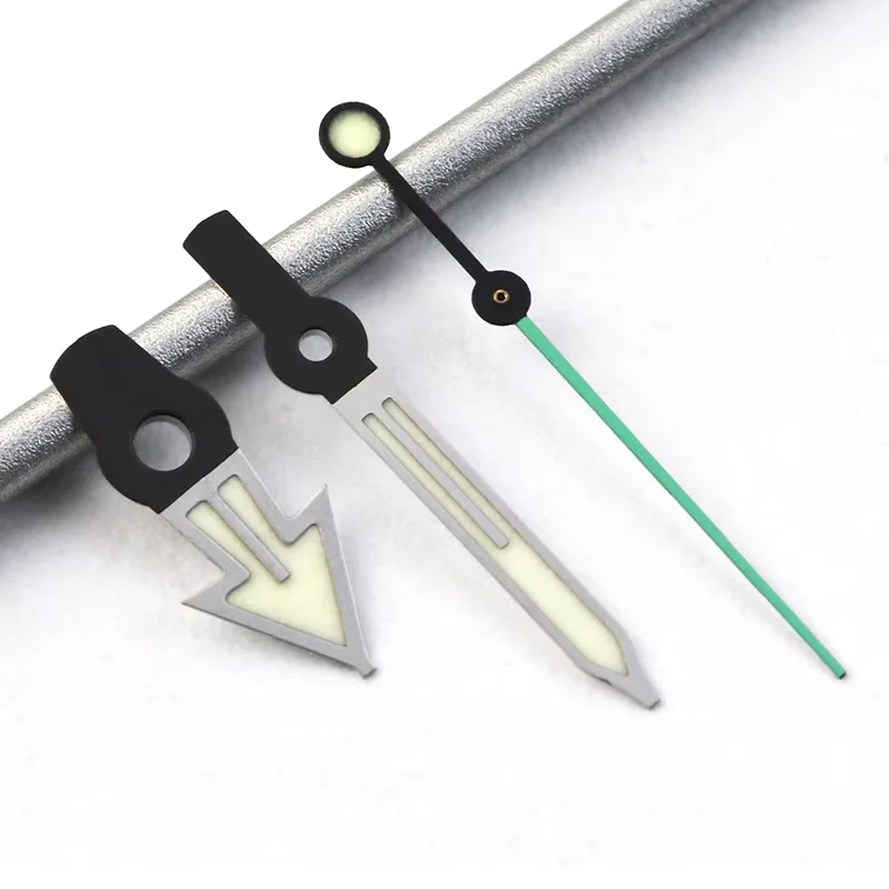 أجزاء الساعة سوبر جرين مضيئة SBBN031/SKX007 علبة التونة مشاهدة اليد الصفراء اليد الثانية مناسبة لحركة NH35/36