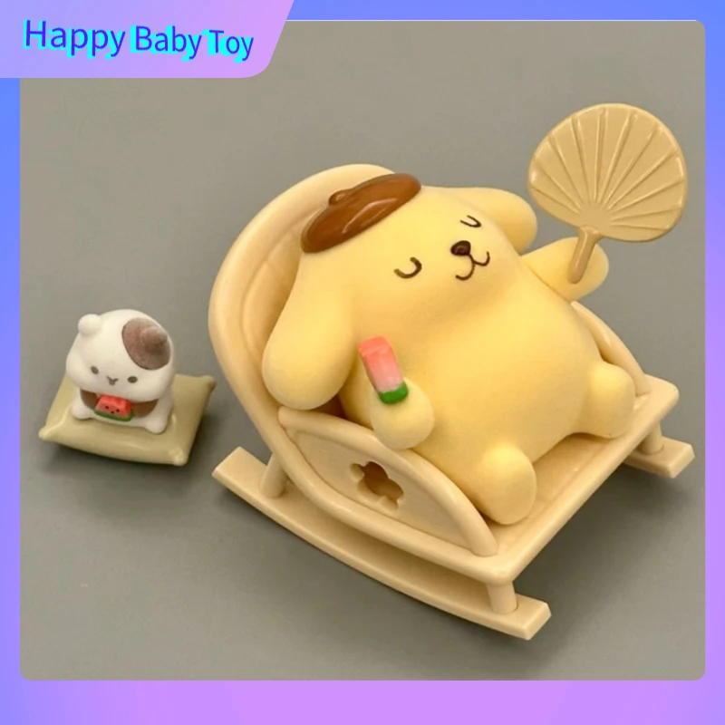 

100%Genuine Pom Pom Purin Childhood Seasons Series Flocking Blind Box Anime Action Figure Desktop Ornament Collection Models Toy