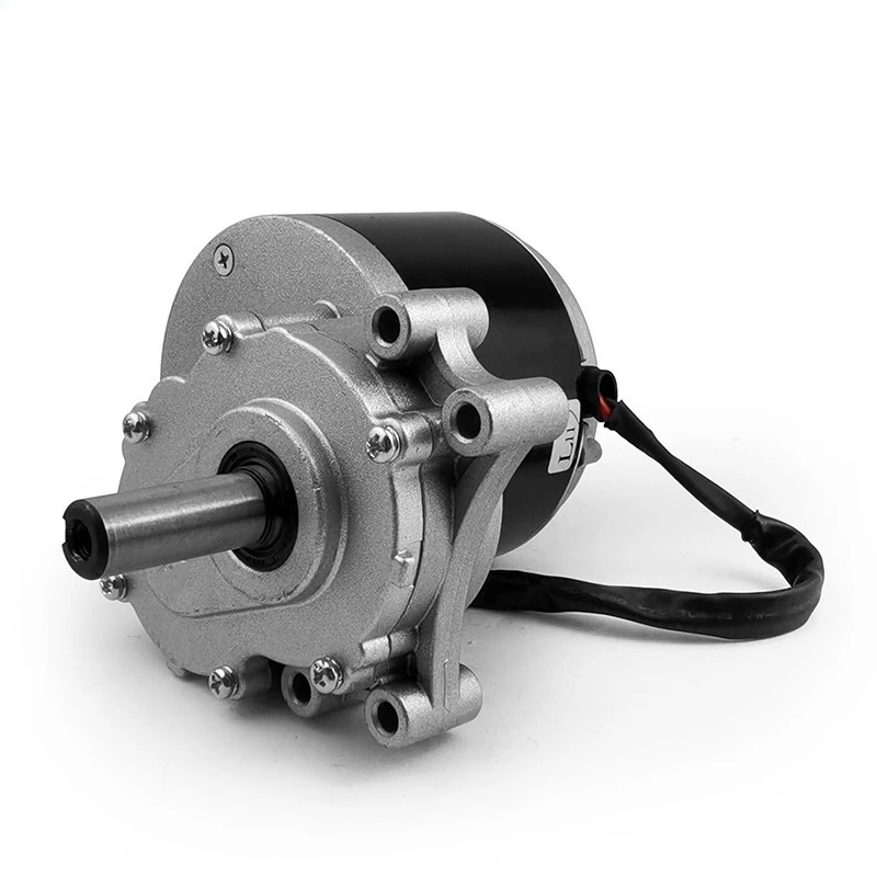 350W Electric Cart Brushed Gear Motor 120-90RPM Long Shaft Secondary Gear Motor