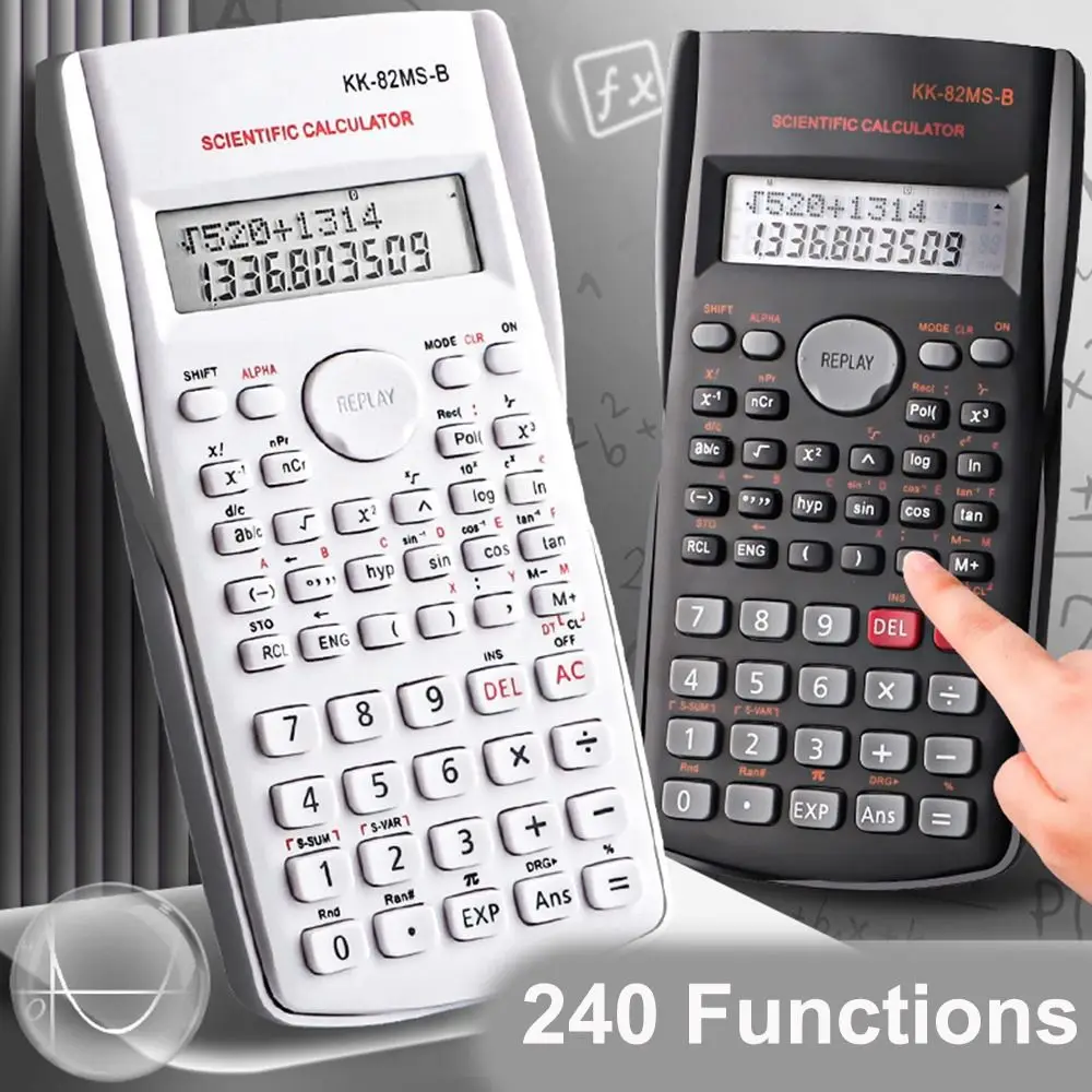 240 Functions Engineering Scientific Calculator Standard Multifunction Function Calculator 2-Line School Office Supplies