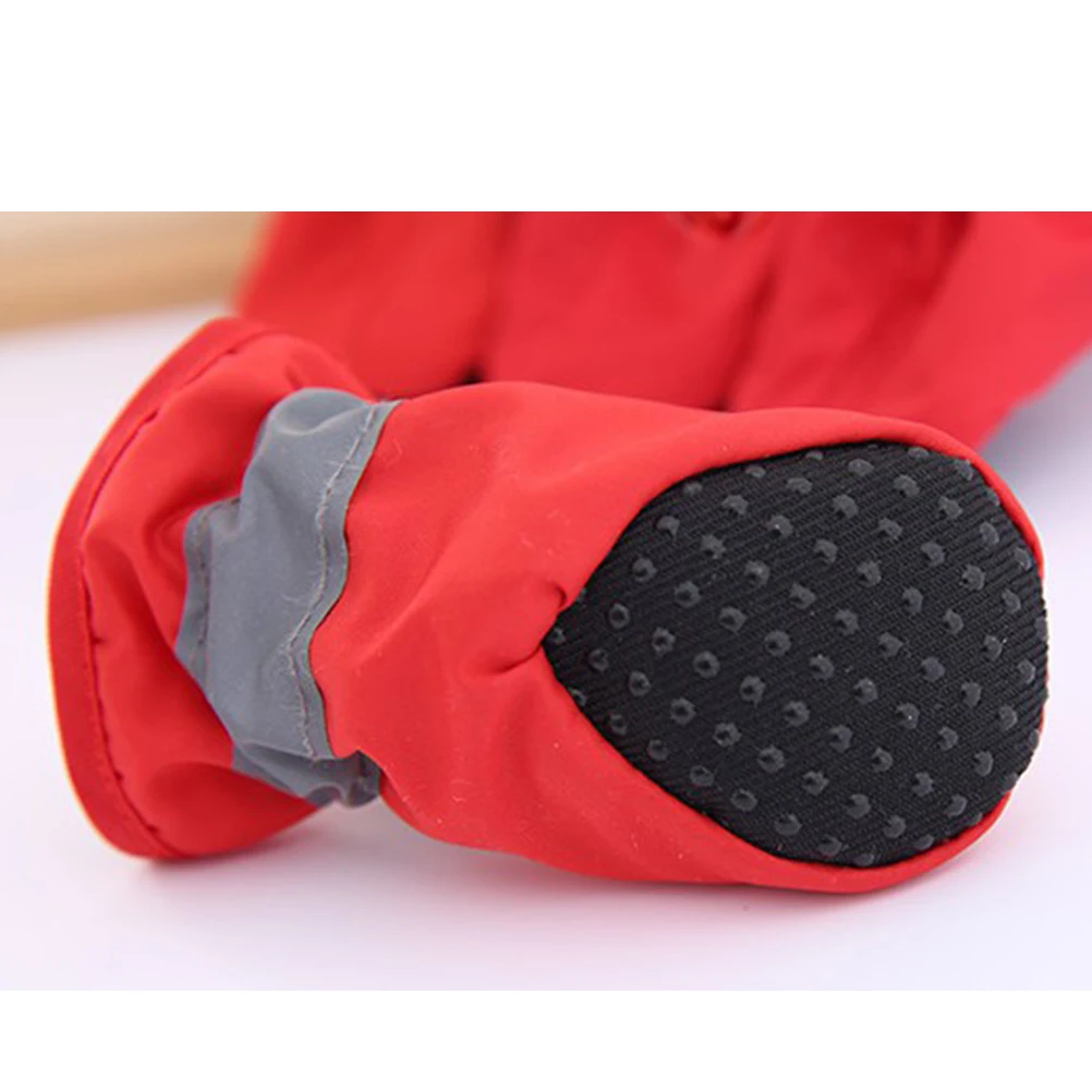 

4 Pcs Dog Rain Boots Waterproof Shoes for Dogs Anti Slip Soft Soles Pet Paw Protectors Outdoor Casual Design Small Size