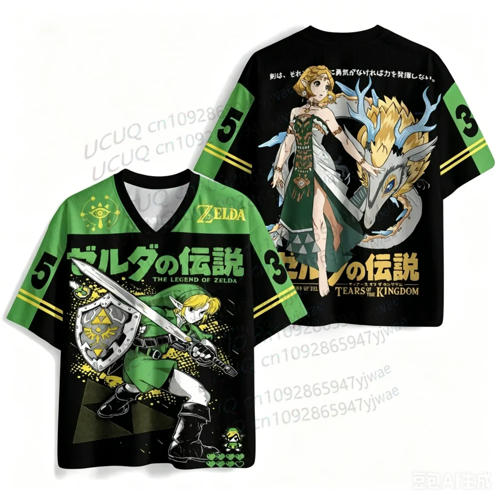 2026 Summer Men's Women's The Legend of Zelda Jersey 3D Printed Outdoor Sports Fitness T-shirt Street Clothing Plus Size T-shirt