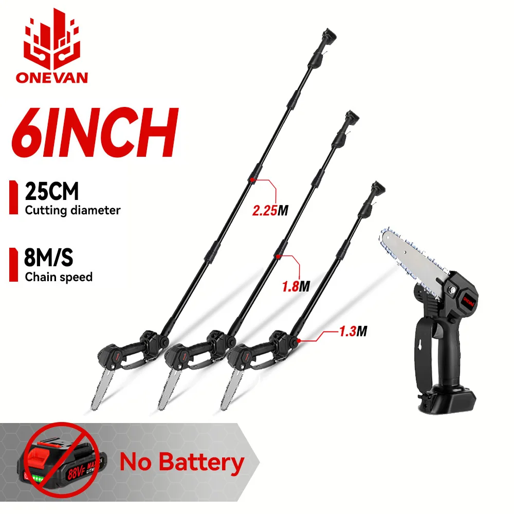 

ONEVAN 3500W Cordless Electric High Branch Saw 2.25m Telescoping Pole Professional Tree Pruning Saw Tools For ONEVAN 18V Battery