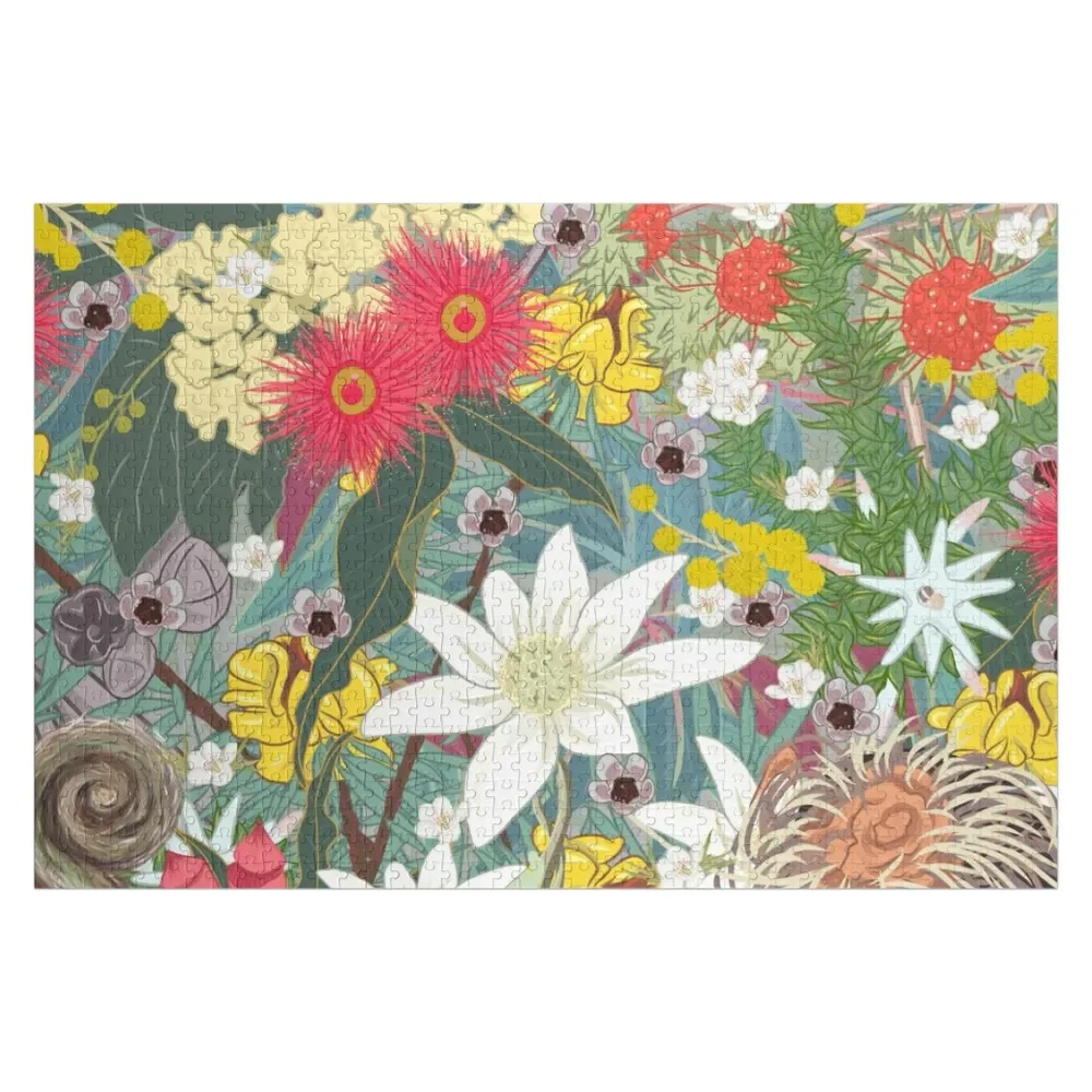 

Деревянный пазл с цветочным дизайном в стиле австралийских коренных народов, персонализированный детский подарок, игрушка с именем, настраиваемая игрушка для детей