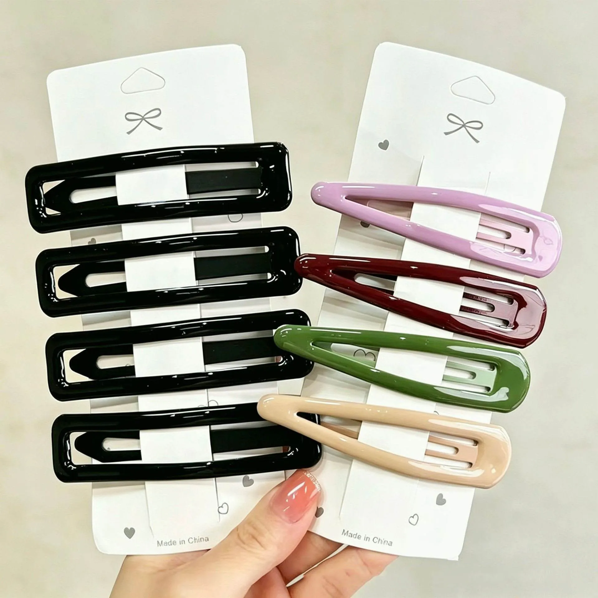 Oversized Metal Snap Hair Clips For Women Water-drop Triangle BB Clip For Thick Heavy Hair Side Jaw Clip Barrette Accessories view 2
