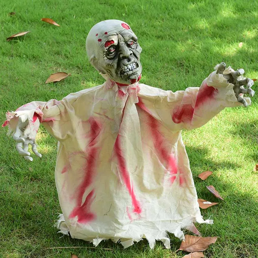 

Halloween Horror Decoration To Insert Large Swing Ghost New Voice Control Decoration Scary Props Home Garden Decoration