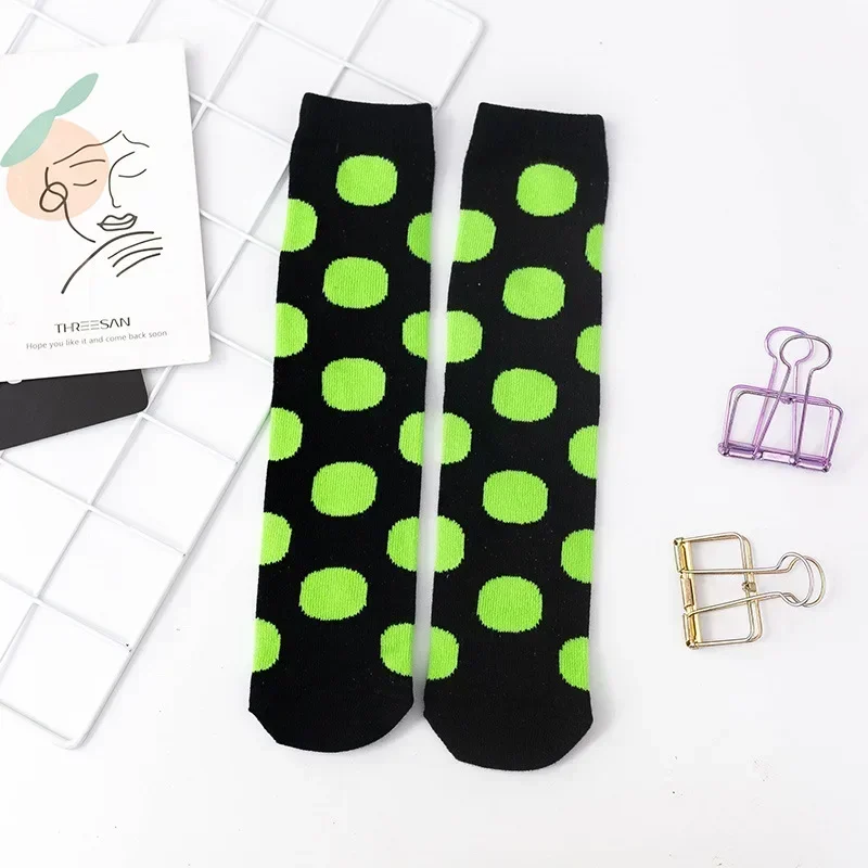 Girl Long Knee Socks New 1-12 Y Child Socks Autumn Winter Color Matching Dot Children's Pile Student Kids Boys Girls Tube Sock