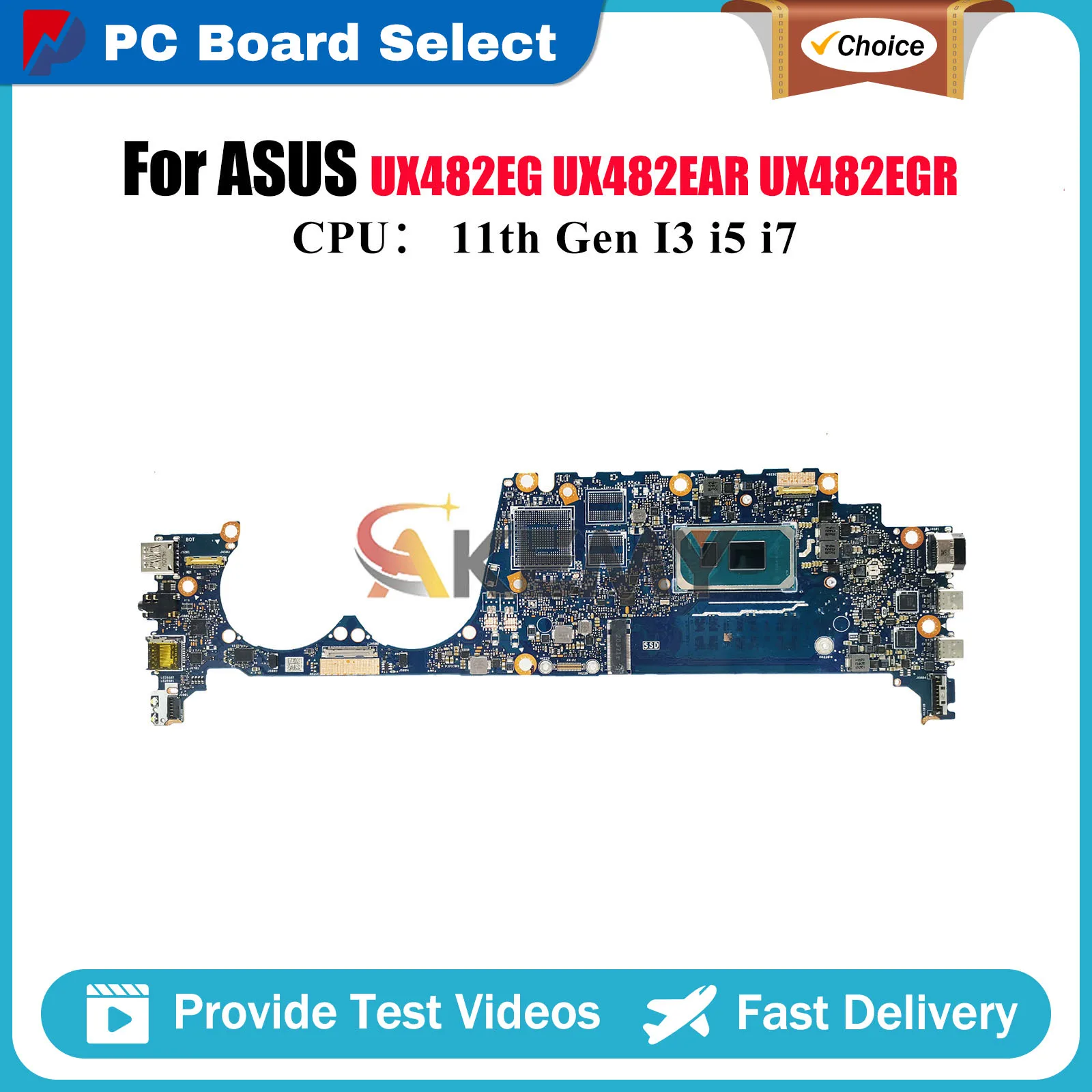 

Материнская плата UX482EAR для ноутбука ASUS BX482E UX482EG UX482EAR UX482E UX4100E BE482E UX482EA UX482EGR, материнская плата 11-го поколения I3 i5 i7