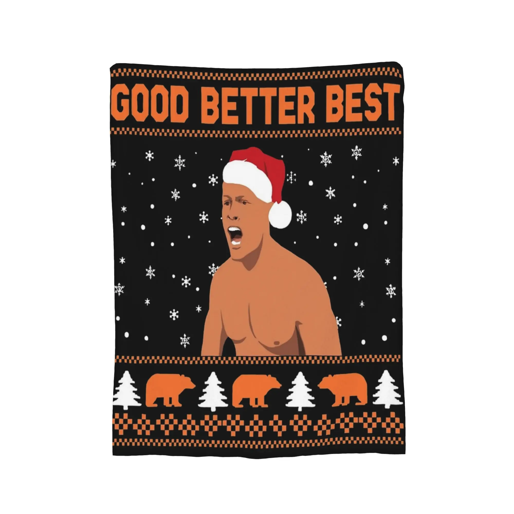 Ben Johnson Good Better Best Christmas Football Ugly Blanket Da-coach Flannel Vintage Warm Throw Blankets for Home Restaurant
