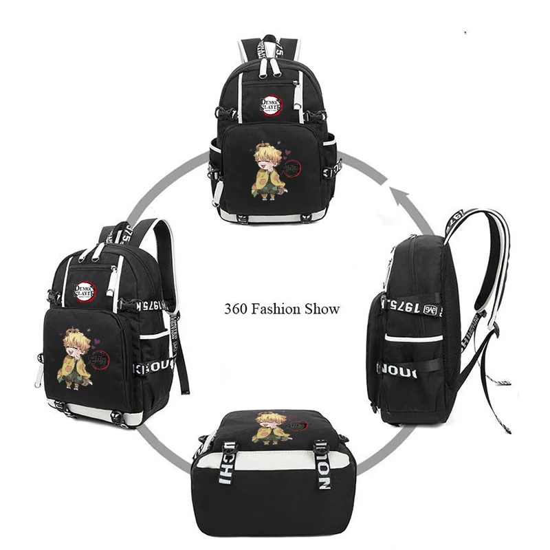 Anime Demon Slayer Backpack for Teen Boys Girls Back To School Backpack Student Schoolbag Men Women Leisure Usb Travel Bags