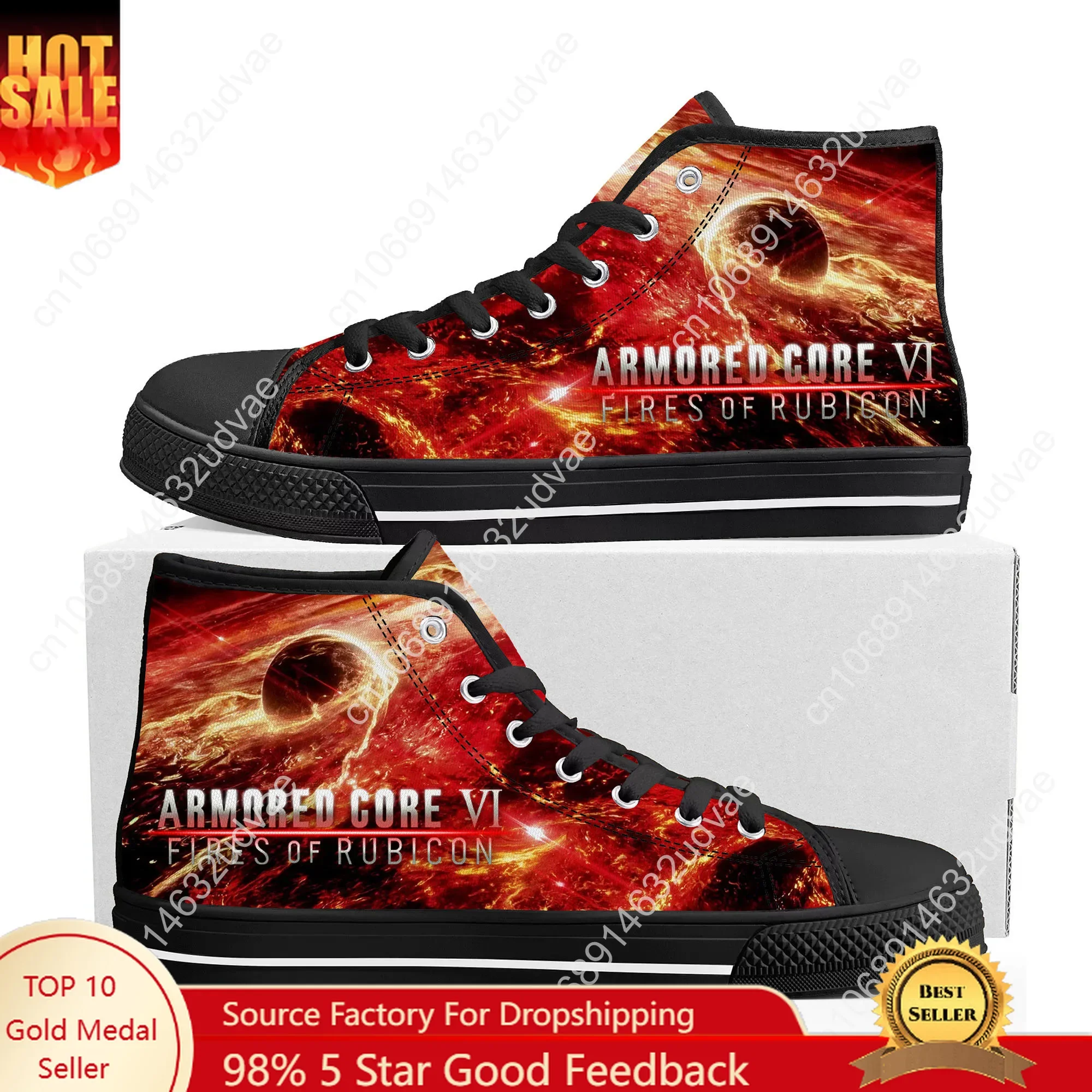 

Armored Core VI Fires of Rubicon High Top Shoes Men Women Teenager Sneakers Canvas Sneaker Custom Made Couple Shoe Black Sole