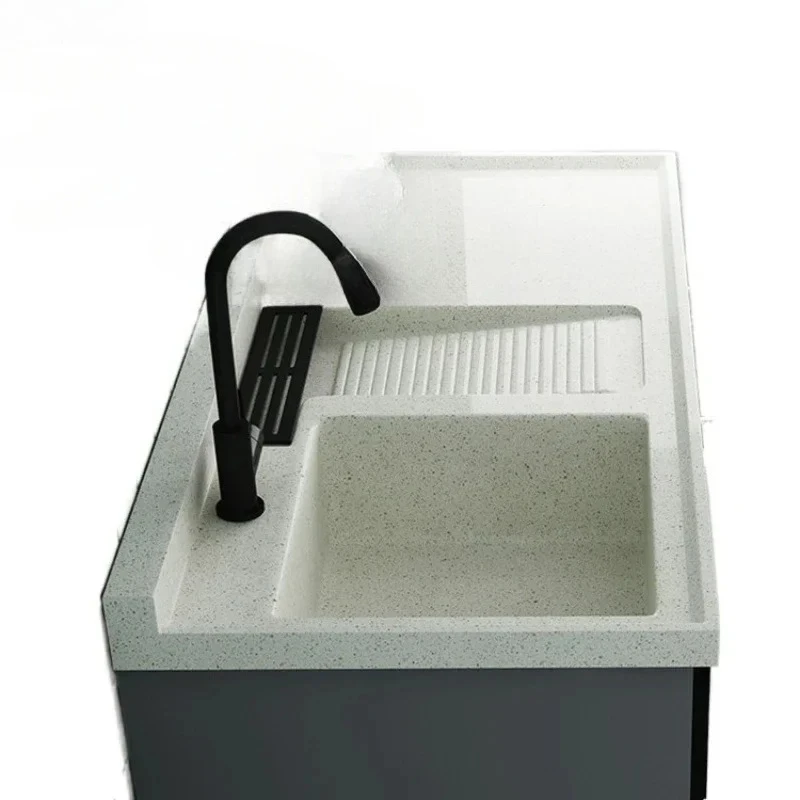 Balcony Granite Washing Machine Companion Sink Washbasin Corner Cutting Integrated Floor Sink