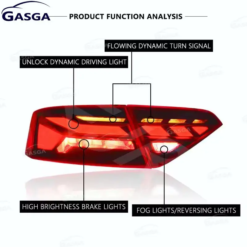 Car Led Tail Lights Assembly For Audi A5 2013-2015 Taillights Accessories Rear Led Brake Turn Signal Light Tail Lamp