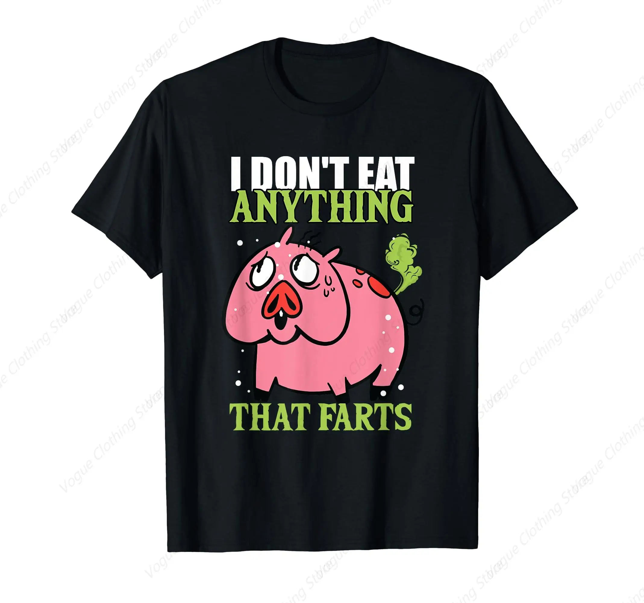 I Don'T Eat Anything That Farts Vegan Vegetarian T-Shirt Sport Tops Gifts Leisure Funny Graphic Short Sleeve Daily Tee