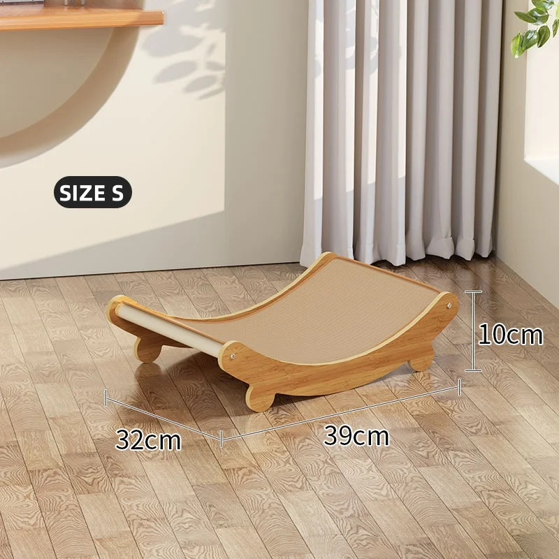Cat Rocking Chairs Beds Cat Scratcher Board Cat Hammock Adjustable Detachable Wood Sisal hemp Comfortable Pet Hanging Basket
