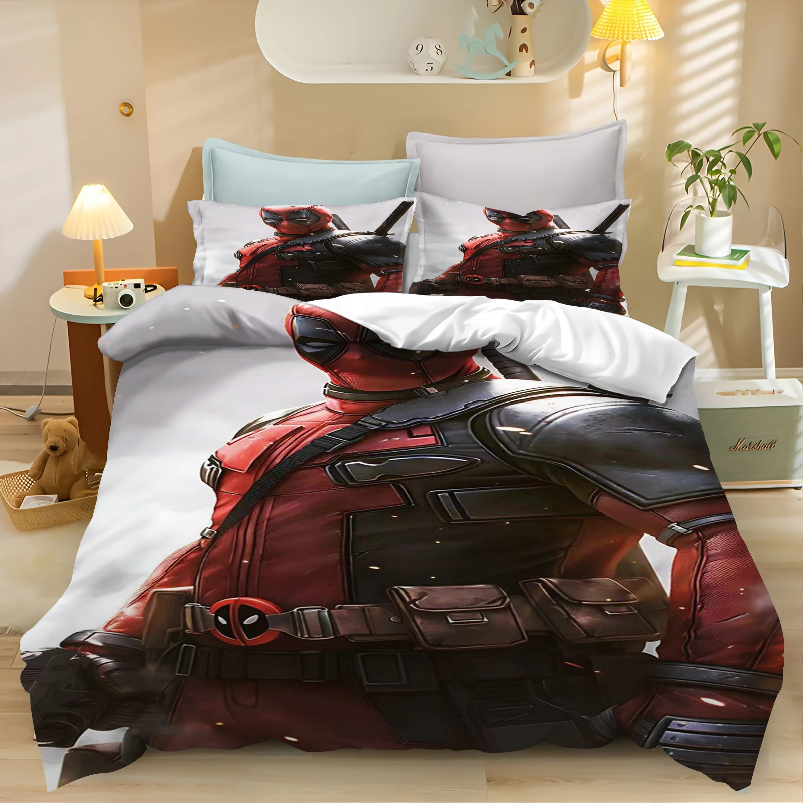 Deadpool and Wolverine Cover Quilt, Marvel Cartoon, Home Breathable, Children's Bedding, Custom Made Set, Kingreathable Bedding