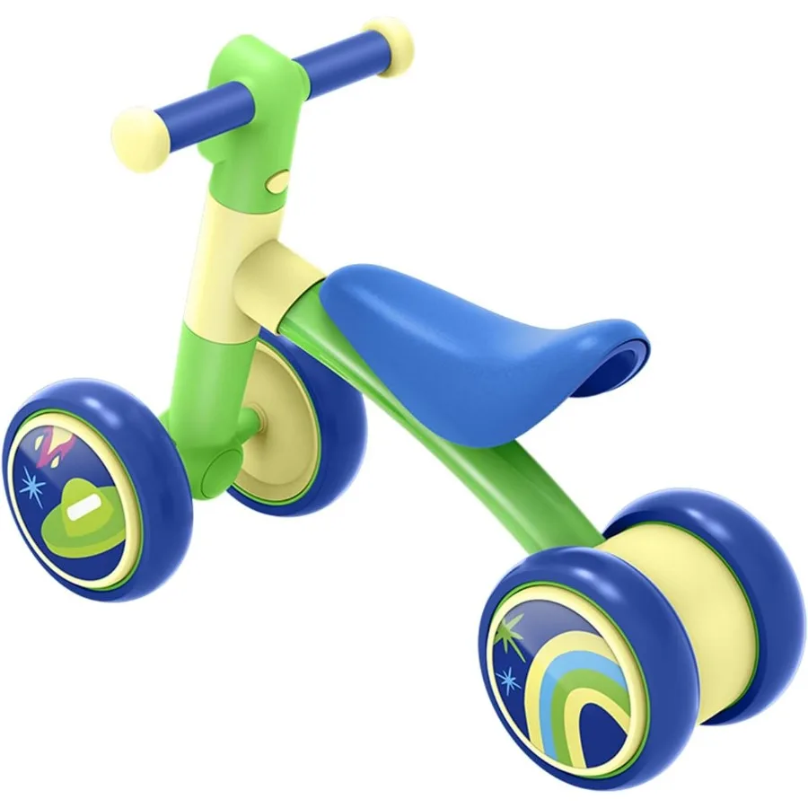 Bounce Balance Bike Four Wheels Ride on Indoor and Outdoor Lightweight Ages 12-24 Months