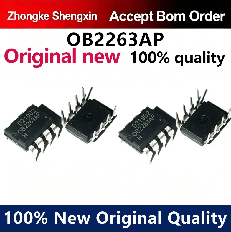 （5pcs-10pcs）Brand new original genuine OB2263 OB2263AP power management chip directly inserted into DIP-8