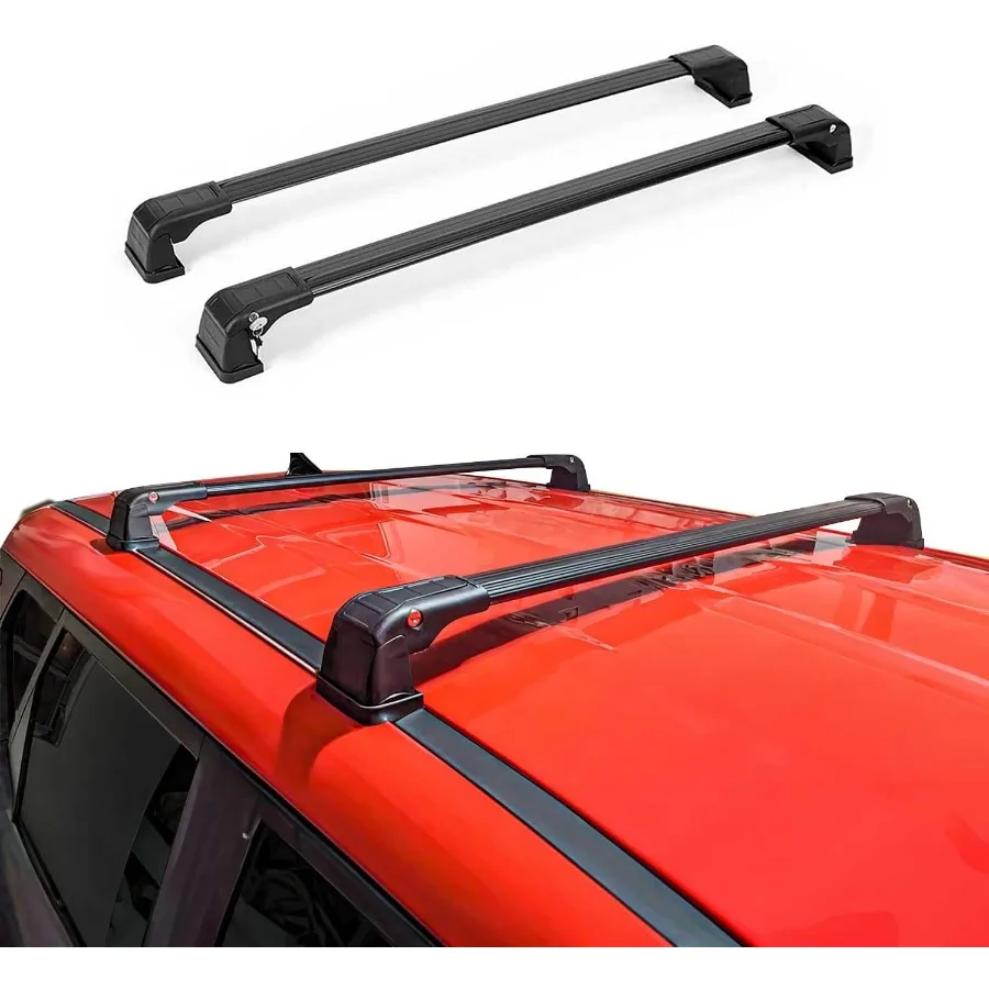 

Roof Rack Cross Bars for Kia Soul 20142019 Lockable 165Lbs Capacity Aluminum Black 2Pcs with Fixpoints for Cargo Carriers Ideal