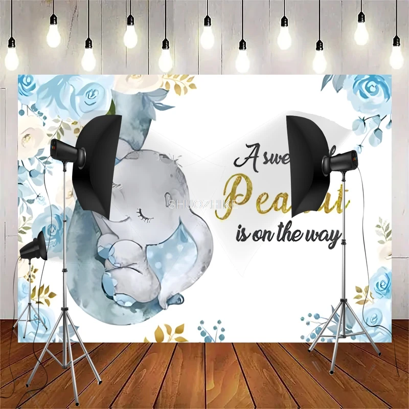 

Wild One Newborn Party Elephant Photography Backdrops Props Hundred days 1st Birthday Animals Photo Studio Background WP-11