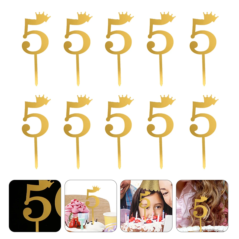 

10 Pcs Decoration Cake Insert Dessert Toppers Party Picks Hat Birthday Decorations Baby