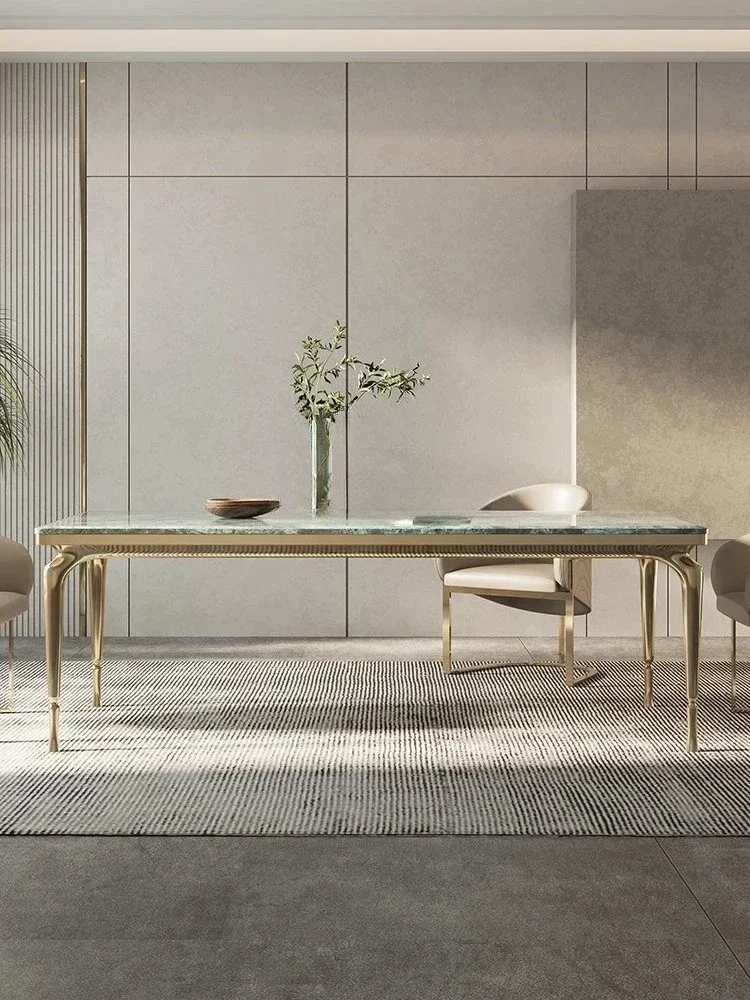 Emerald Luxury Stone High-End  Italian Natural Marble Rectangular Dining Table