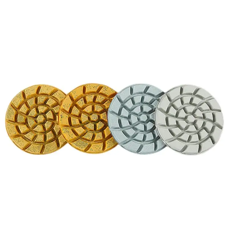 4-teiliges Set 4 Zoll 100mm Beton-Polierpads für Granit, Betonboden, Marmor, Stein, 4 Schleifscheiben für Nassanwendung, Schleifwerkzeug – Detail 2