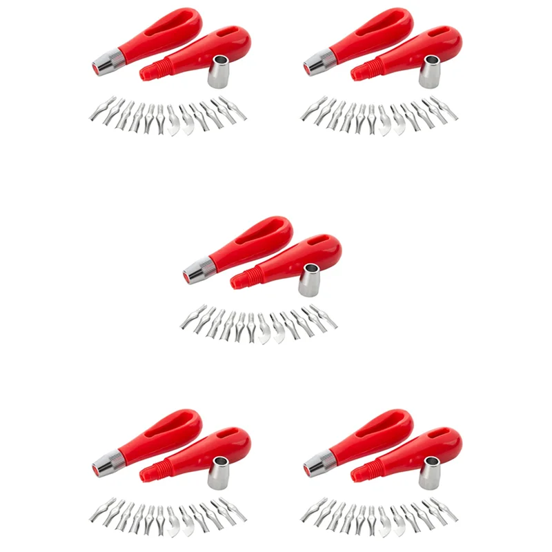 

A19F-Linoleum Cutter Set, 10 Sets Craft Lino Cutters With 30 Assorted Blades For Lino Cutting And Crafting, Carvings, Craft