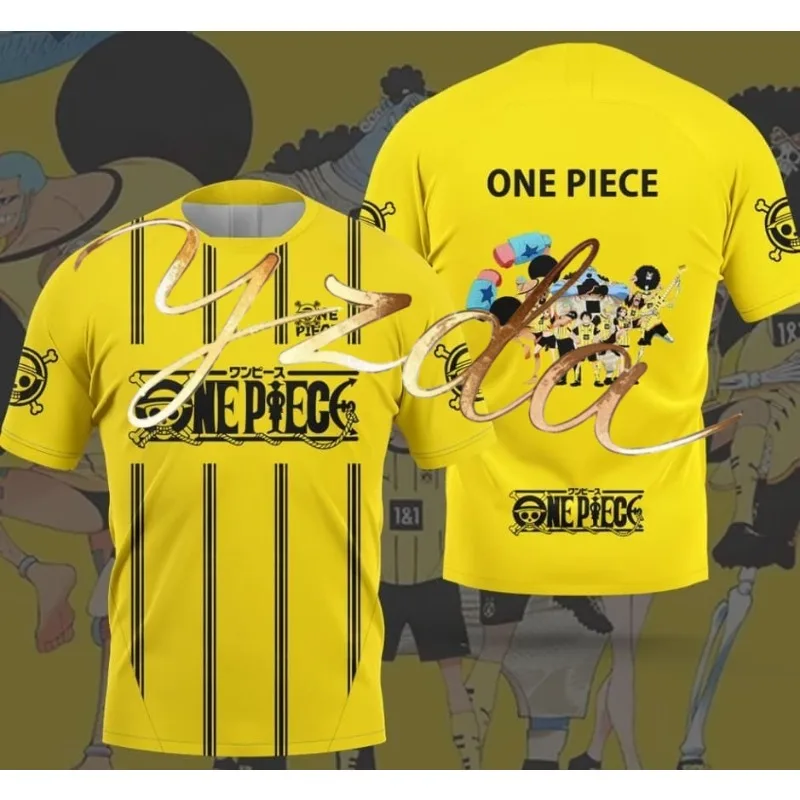 

One Piece Cartoon Anime Short Sleeved Men's and Women's Outdoor Sports Casual T-shirt Children and Adults 3D Printing