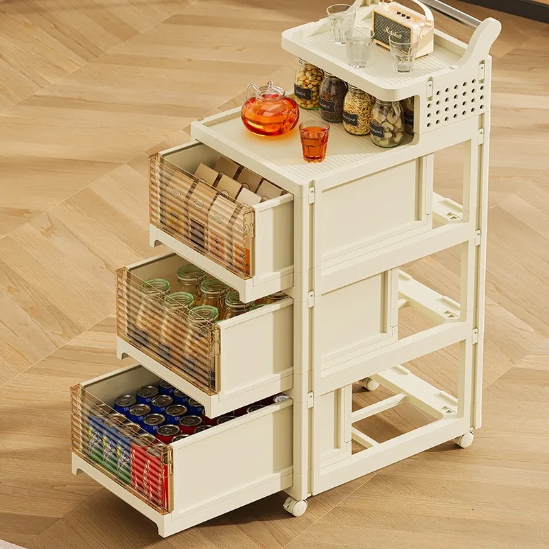 

Полка на тележке, шкаф для хранения вещей в гостиной, тележка для мелочей, простой складной диван, бытовой мобильный ящик