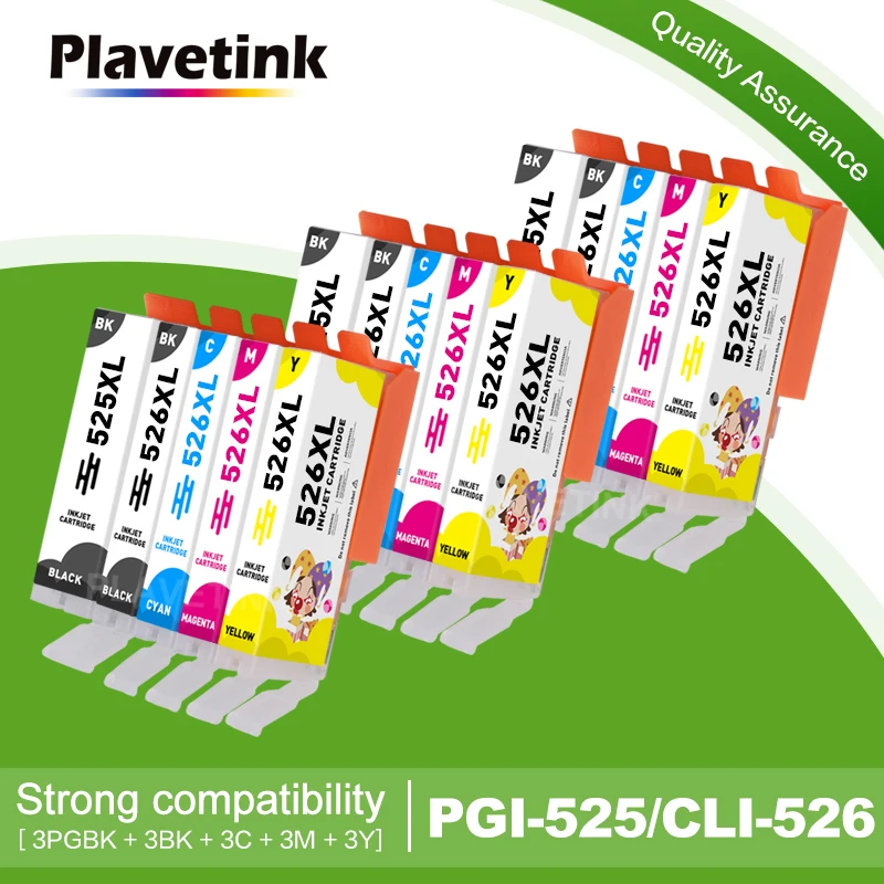 

Plavetink PGI525 PGI 525 CLI-526 PGI-525 PGI-525XL Ink Cartridges For Canon Pixma MG-5150 MG-5250 MG-5350 MG-6150 Printer