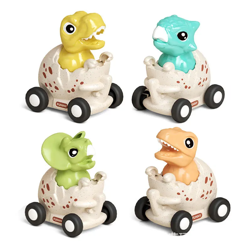 مجموعة ألعاب سيارة ديناصور بالقصور الذاتي من اضغط على المشي، هدية لعبة أطفال كرتونية لطيفة من ترايسيراتوبس للمشي تيرانوصور ريكس، XT24