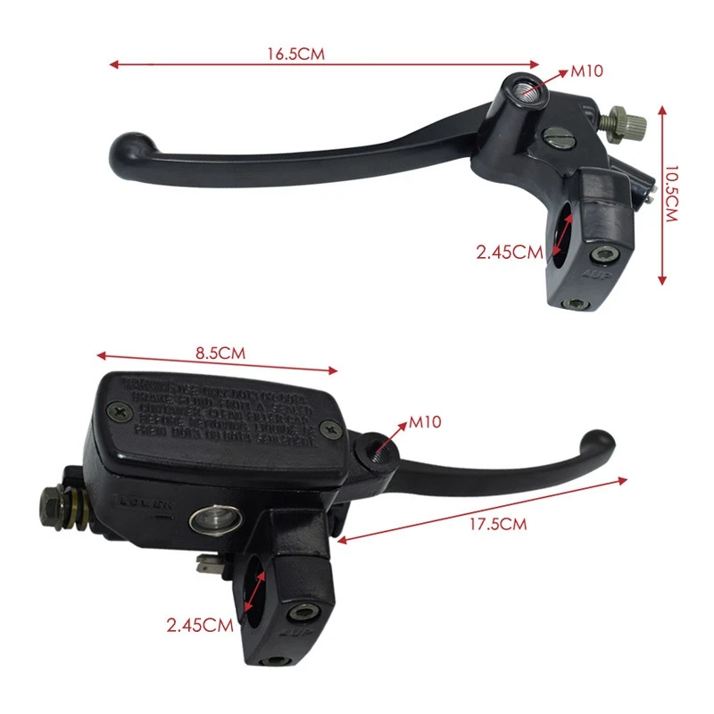 24.5Mm Front Motorcycle Hydraulic Brake Pump Master Cylinder Left Right Disc Brake Lever Universal With Brake Switch M10