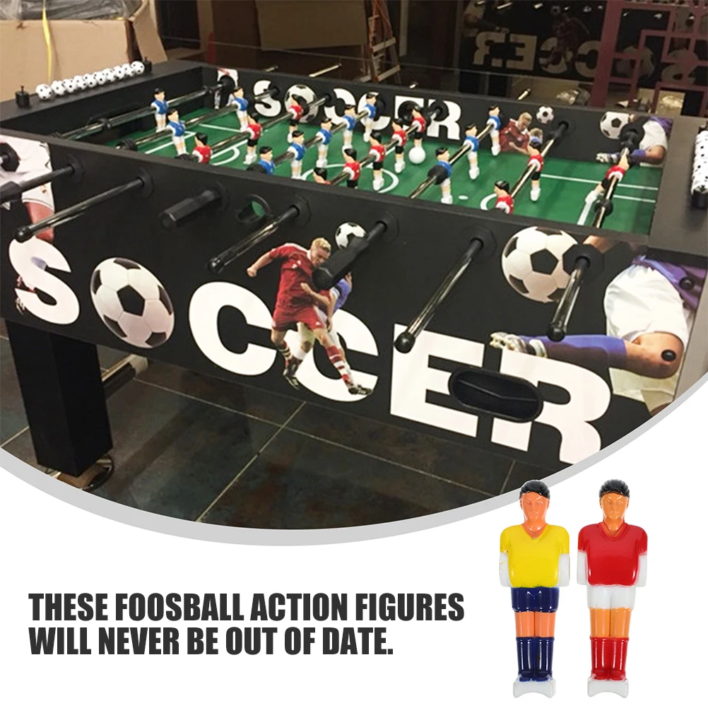 

8pcs Creative Foosball Athletes Statue Replacement Players Desktop Football Accessories Foosball Machine Parts Small Football