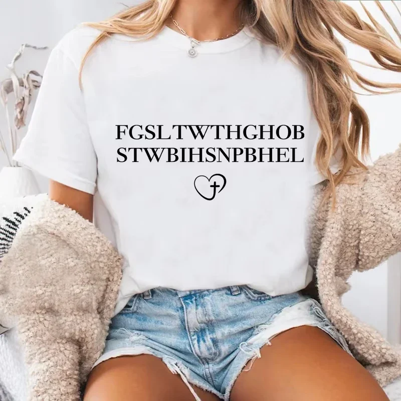 For God So Loved John 316 Bible Verse T-Shirt Woman Christian Acronym Tee Faith Religious Tshirt Casual Round Neck Printed Tees
