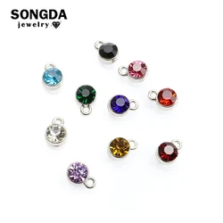 10Pcs 12 Color Crystal Charms for Making Cute Earrings Pendant Necklace DIY Jewelry Cz Rhinestone Birthdaystone Handmade Finding