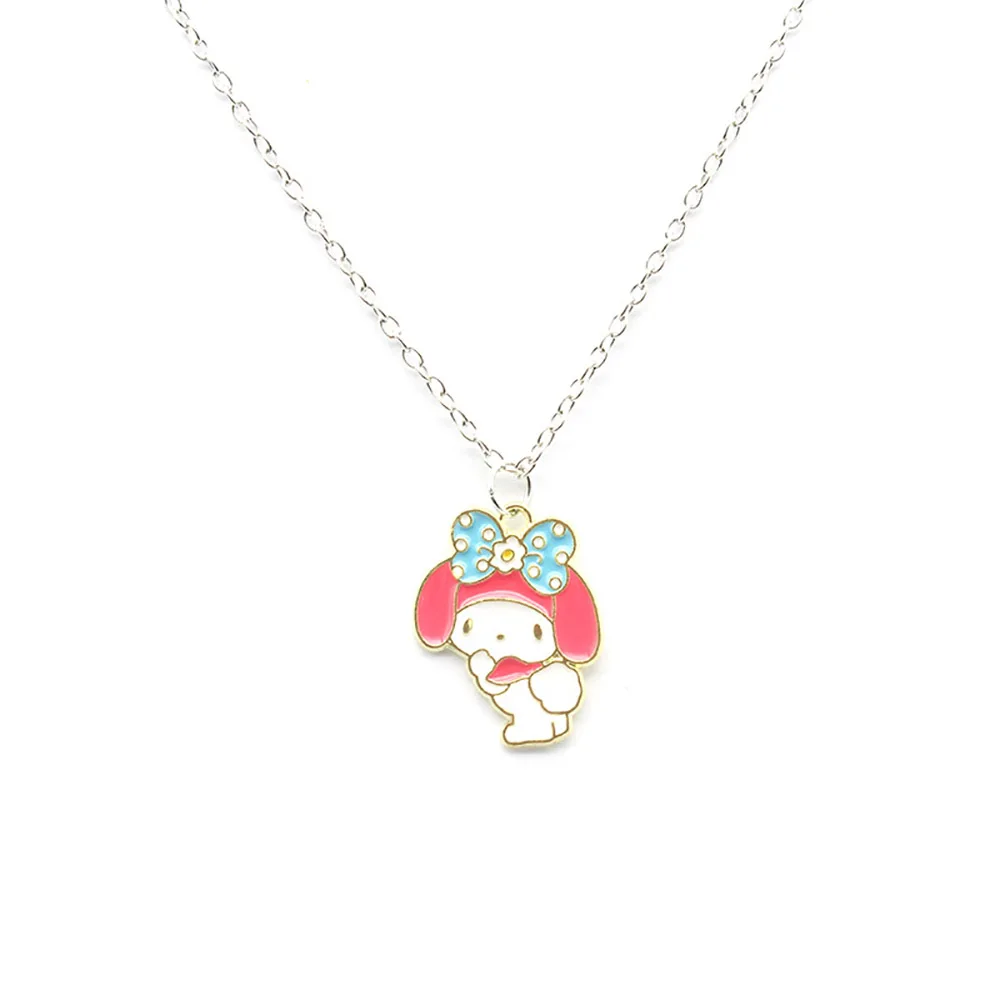 Sanrio Necklace Kuromi MyMelody Couple Bestie Cartoon Oil Drop Necklace Kawaii Women's Accessories Children's Growth Gift