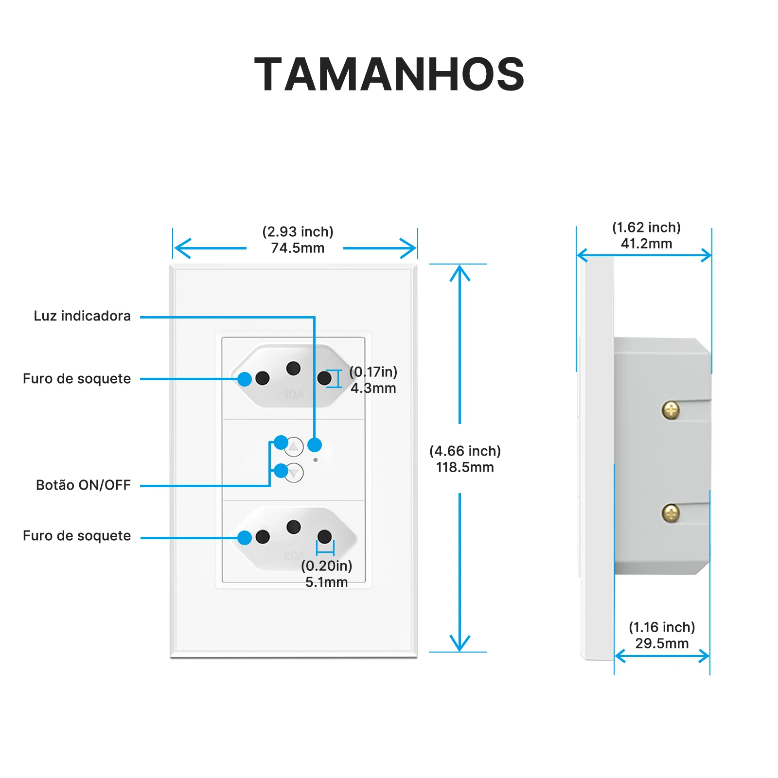 Imagem -06 - Tomada de Parede Wifi Inteligente Tomada Elétrica Padrão Brasileiro Tomadas à Prova de Fogo Temporizador Independente App Switch Controle Remoto 100240v