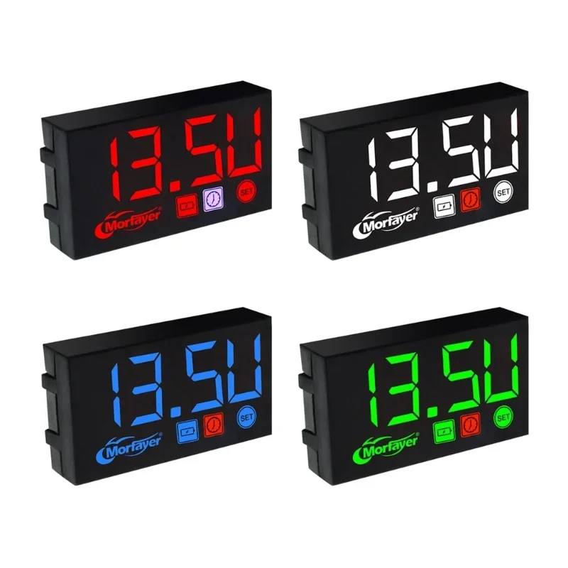 12V Motorcycles Digital Clock Voltmeter Thermometer Motorcycles Accessory Electronic Meter Waterproof