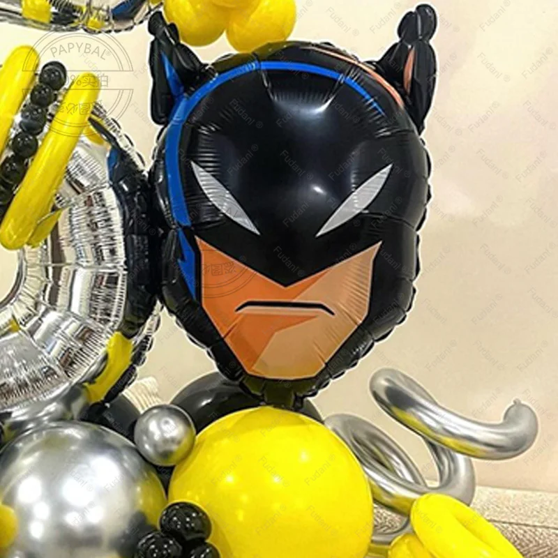 48 szt. Zestaw kolumnek balonowych Batman z motywem Marvel ze srebrnym numerem 1-9 chłopiec dekoracja urodzinowa Baby Shower Helium Globos