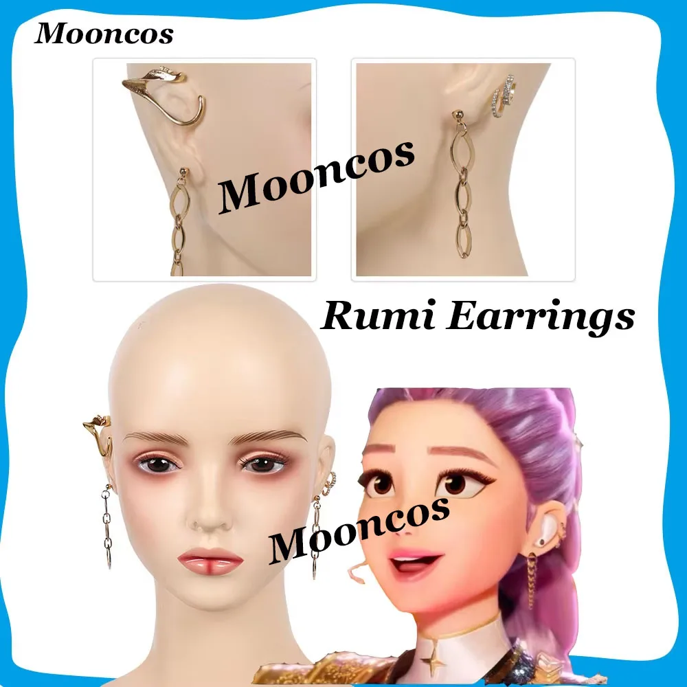 

Roleplay Rumi Earrings KPOP Demon Hunter Cosplay Women Ear Clips for Costume Accessories Girls Group Stage Props Halloween COS