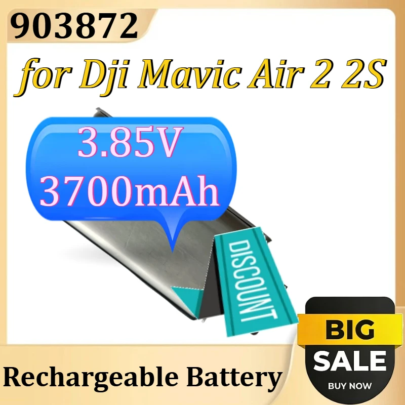 

New 903872 Replaceable Battery for Dji Mavic Air 2 2S 15C Cell Flight Drone Battery 3.85V 3700mAh