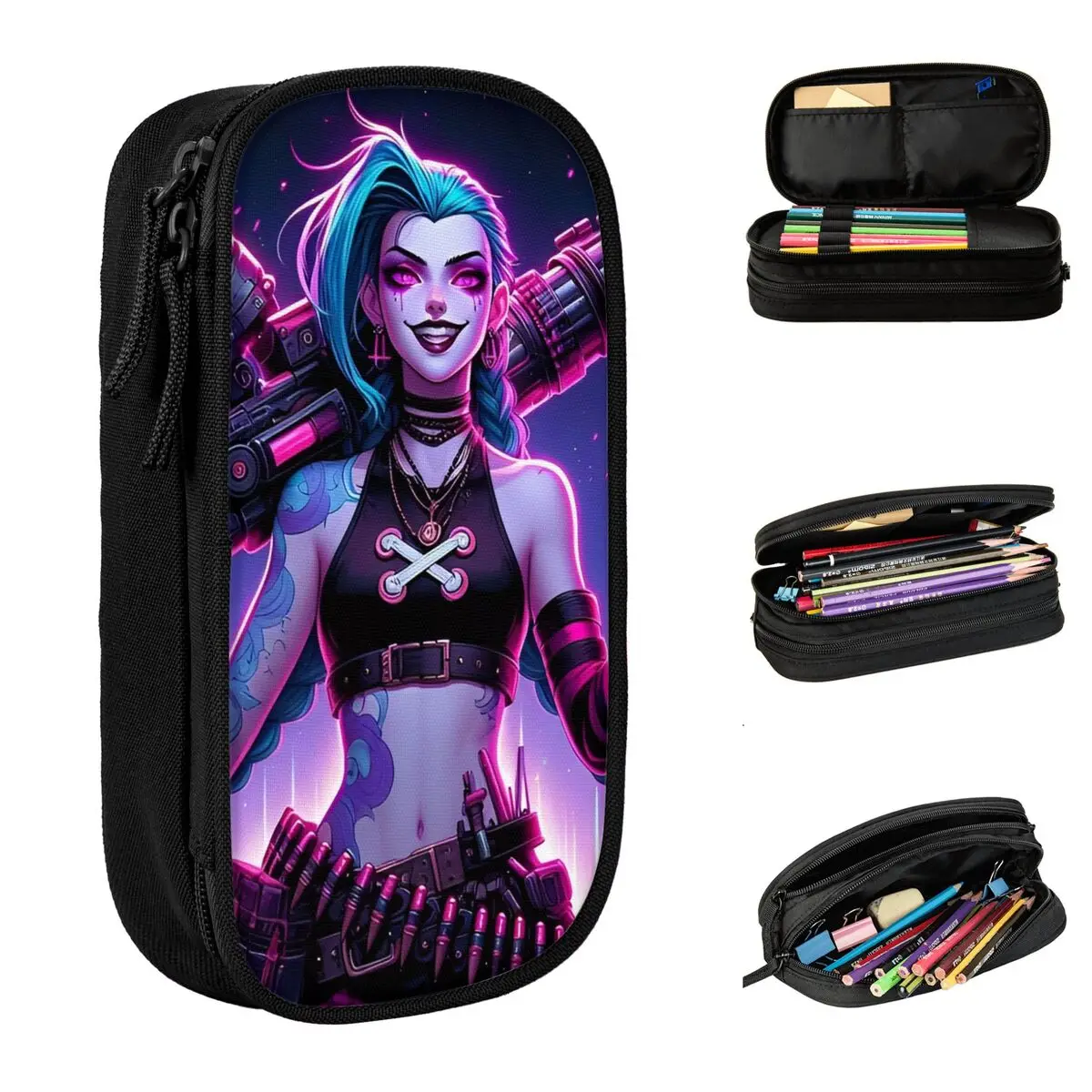 Jinx Pencil Cases Fun Arcane Pen Box Bags Student Big Capacity Students School Cosmetic Pencilcases