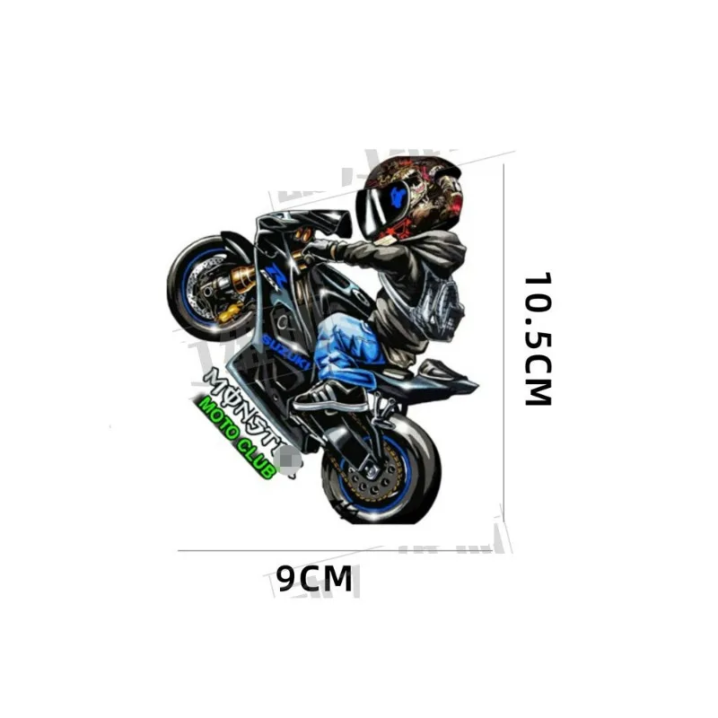 Reflective Motorcycle Stickers Motorbike Racing ATV Fuel Tank Trunk Q Version Moto Stickers and Decals Waterproof Accessories