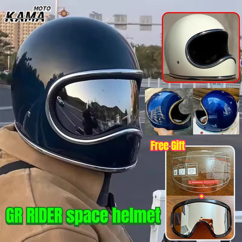 

Vintage Motorcycle Helmet Japan Tech Fiberglass Shell Moto Helmet DAVID 2 Series Korea Style Vintage Capacete De Motocicleta