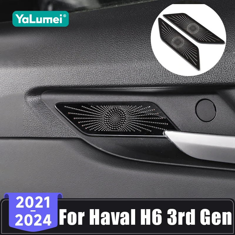 

For Haval H6 3rd Gen GT DHT-PHEV 2021 2022 2023 2024 Car Inner Rear Door Handle Audio Horn Hood Speaker Trim Cover Accessories